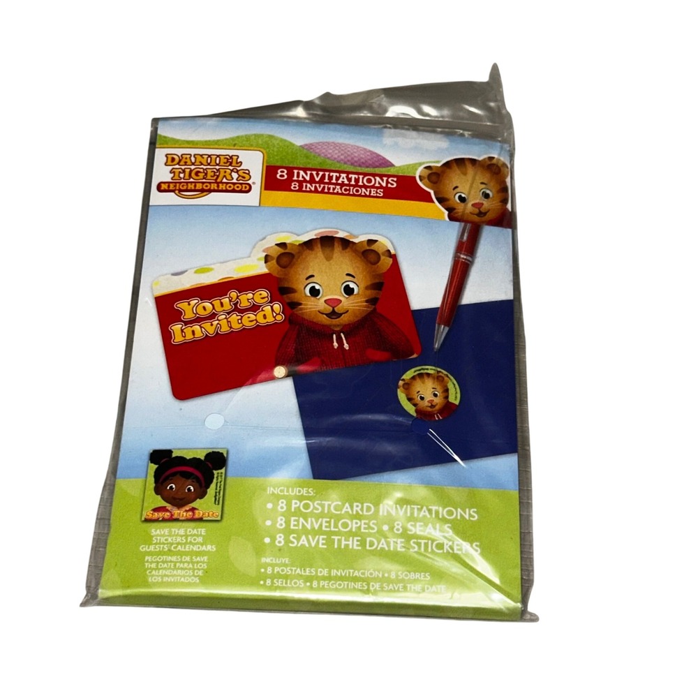 Daniel Tiger‎ Birthday 8 Party Invitations with Envelopes and Seals
